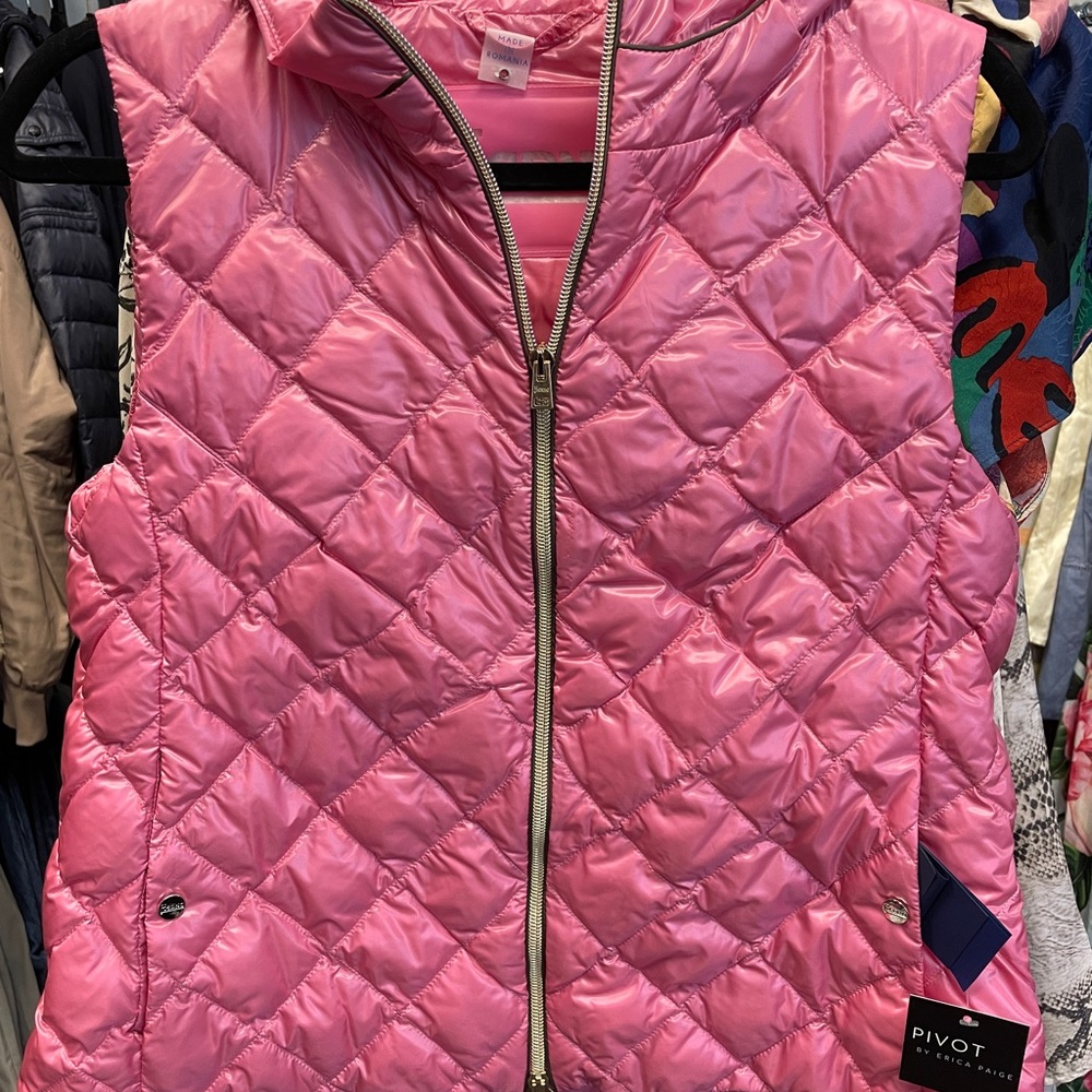 Herno down puffer Pink Quilted Women's Vest size 42